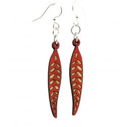 seed pod blossom wood earrings