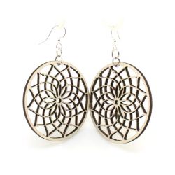 natural wood dreamcatcher earrings