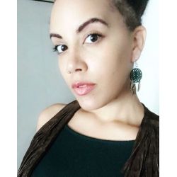 Earrings shown in color Brown