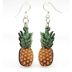 pineapple wood earrings