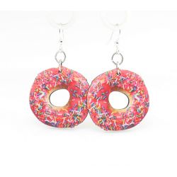 doughnut wood earrings