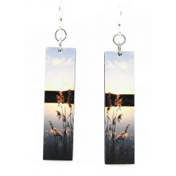 reflection wood earrings