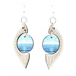 ocean pearl wood earrings