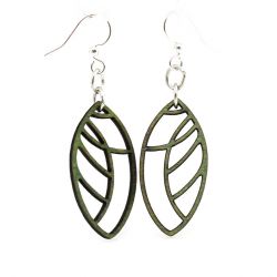 abstract leaf blossom wood earrings