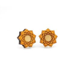 vector flower stud wood earrings