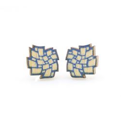 cloud stud wood earrings