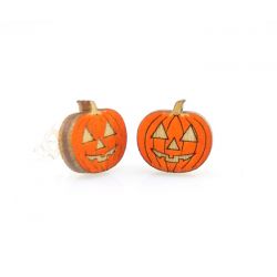 pumpkin stud wood earrings