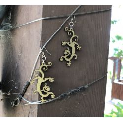 Gecko Wood Earrings