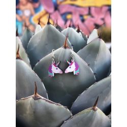 Lifestyle photo - Unicorn Wood Earrings