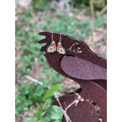 monarch butterfly wood earrings