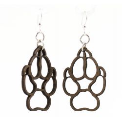 Brown Dog Paw wood earrings