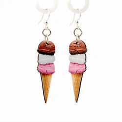 ice cream wood earrings