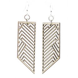 rectangular rhapsody wood earrings natural wood