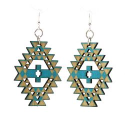 aqua marine navajo wood earrings