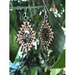 Brown navajo wood earrings