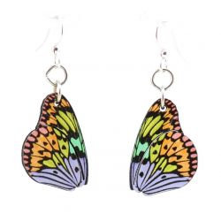 brilliant butterfly wing blossom wood earrings