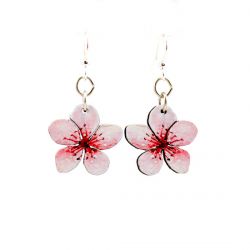 cherry blossom wood earrings