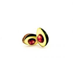 avocado stud wood earrings