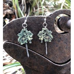 palmetto palm tree wood earrings