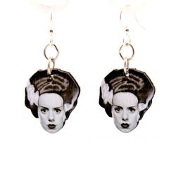 bride of frankenstein wood earrings