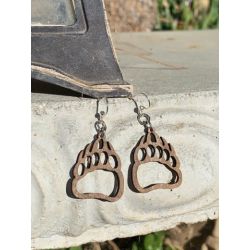 Brown bear paw earrings