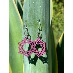 purple sahasrara wood earrings