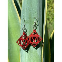 cherry red muladhara chakra earrings