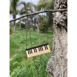 piano wood necklace