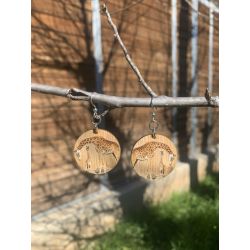 giraffe bamboo earrings