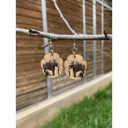 elephant bamboo earrings