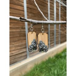 gorilla bamboo earrings