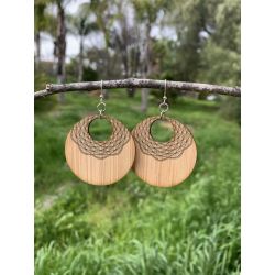 mandala bamboo earrings