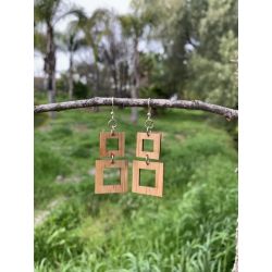 squared bamboo earrings