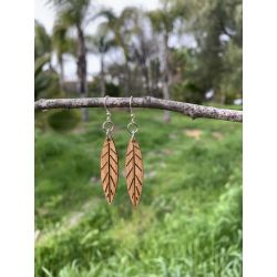 small leaf bamboo earrings