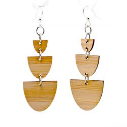 990 stacked half stone bamboo earrings