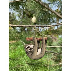 sloth wood ornament