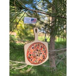 pizza wood ornament