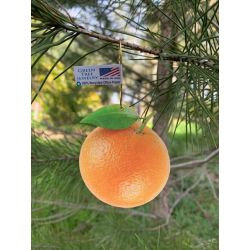 orange ornament shown in 100% recycled office paper