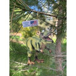 t-rex wood ornament