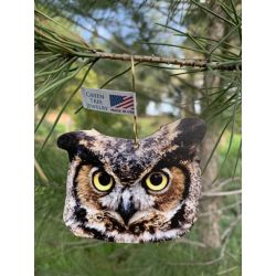 honed owl wood ornament