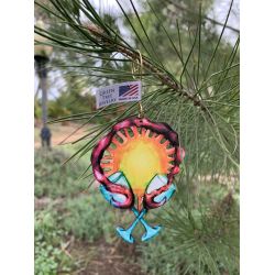 wine lovers sunset wood ornament