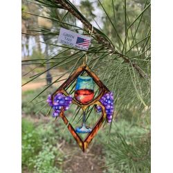 heart in wine wood ornament