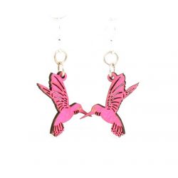 Rhomadine Hummingbird blossom wood earrings