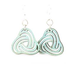 sky blue overlapping petal blossom wood earrings