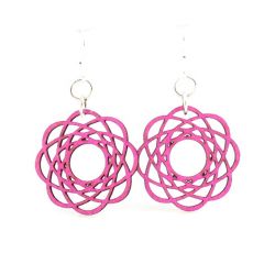 fuschia molecular blossom earrings