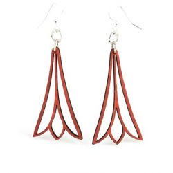 fuschia trumpet flower wood earrings