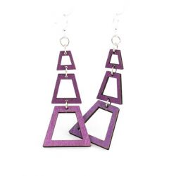 purple judiths pyramid wood earrings