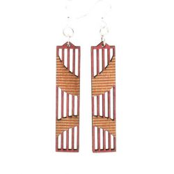 cherry red wright angle wood earrings