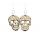 blossom sugar skull wood earrings