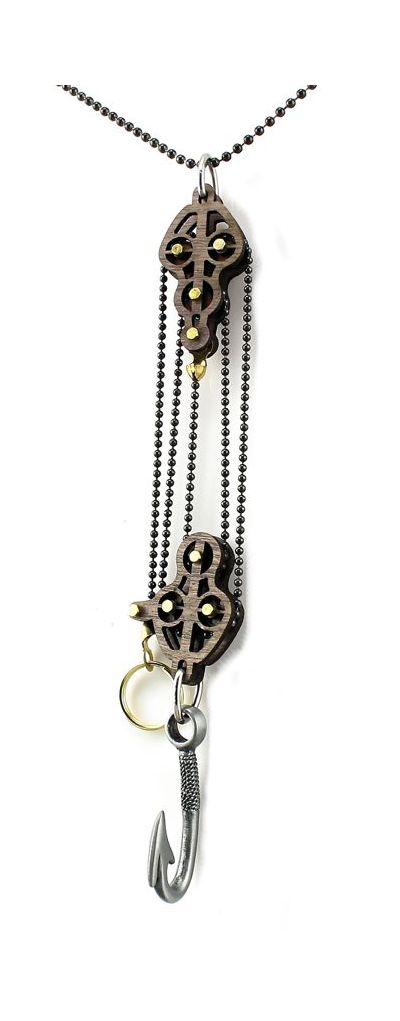 Block and Tackle Pulley Hook Necklace 7004A